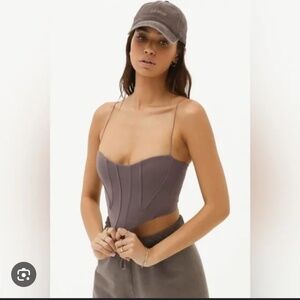 JOAH BROWN CORSET TANK - SIZE S/M